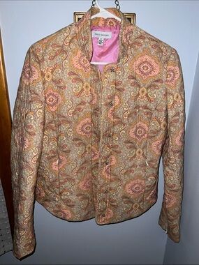 david brooks Pink and Tan Paisley Quilted Jacket